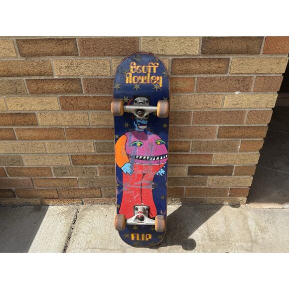 1996 Flip Geoff Rowley Skateboard Deck Blue Meanie Andy Scott Wheels Grind King - Picture 1 of 13
